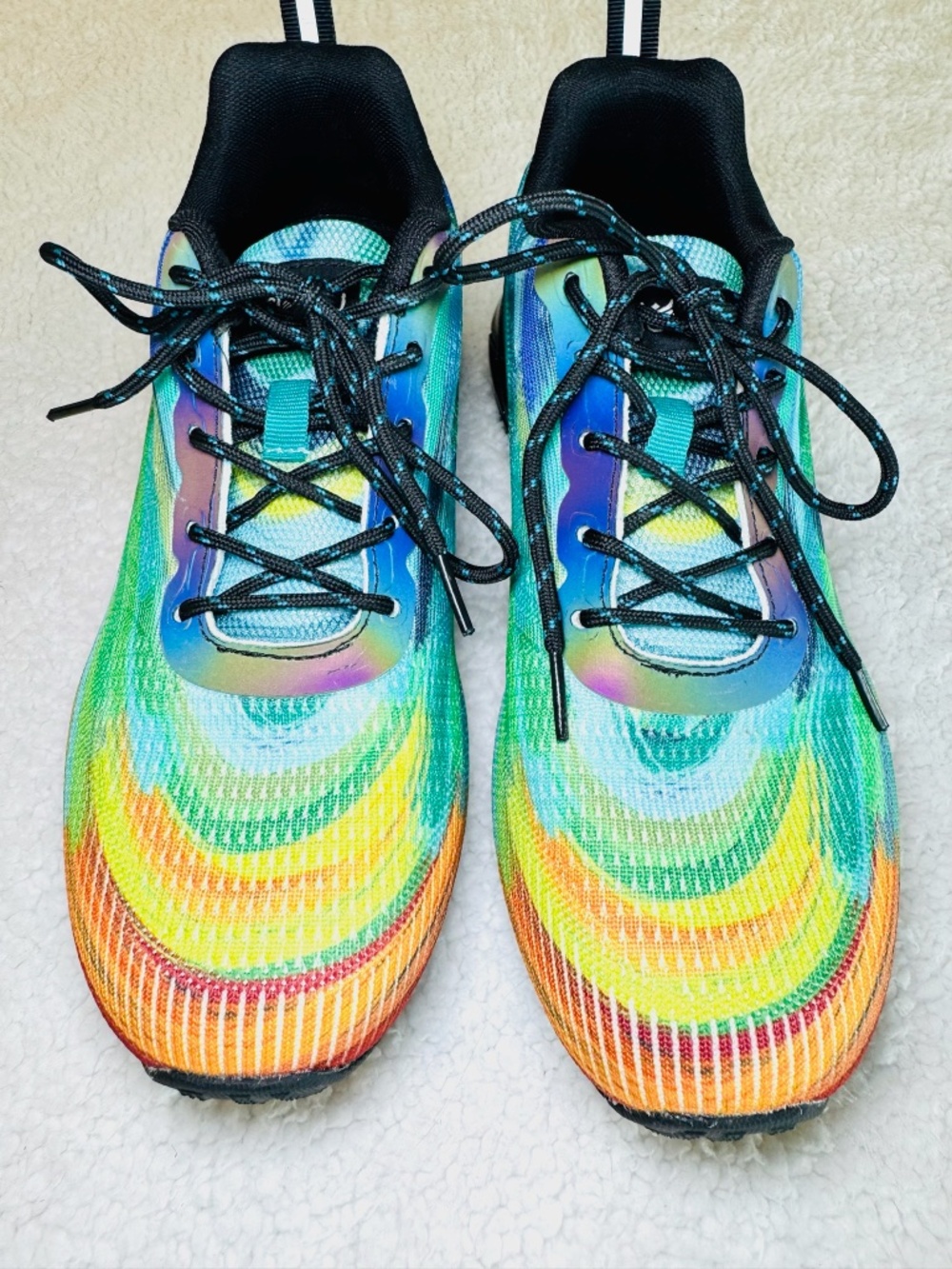 Kricely Trail Running Shoes Men's 8.5 Fashion Hiking Sneakers Rainbow Colorful